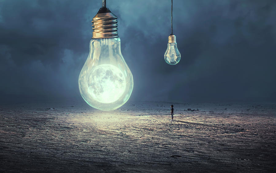 Fantasy Photograph - Moon Lamp by Sulaiman Almawash