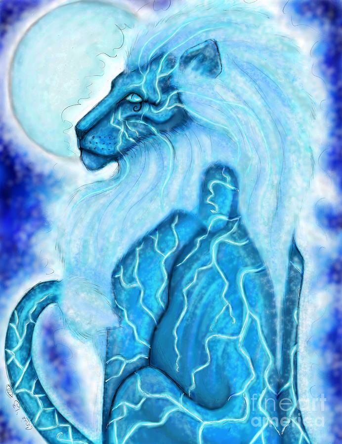 Moon Lion Digital Art By Coriander Shea