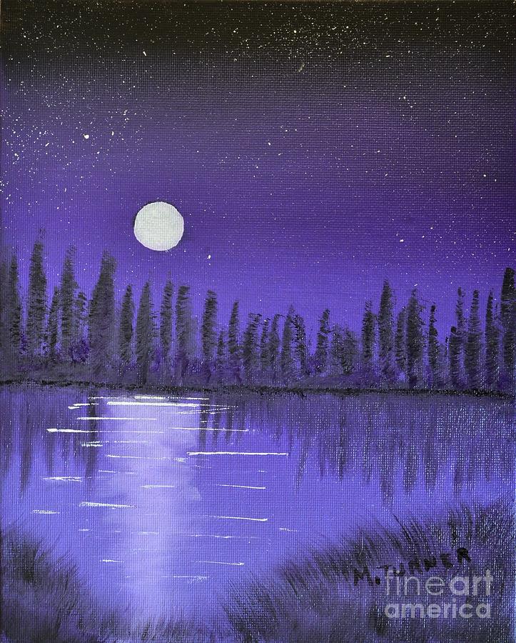 Moon lit bay Painting by Melvin Turner