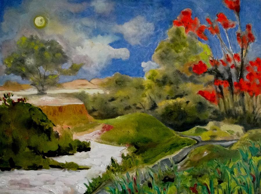 Moon Meadow Painting by Dilip Sheth
