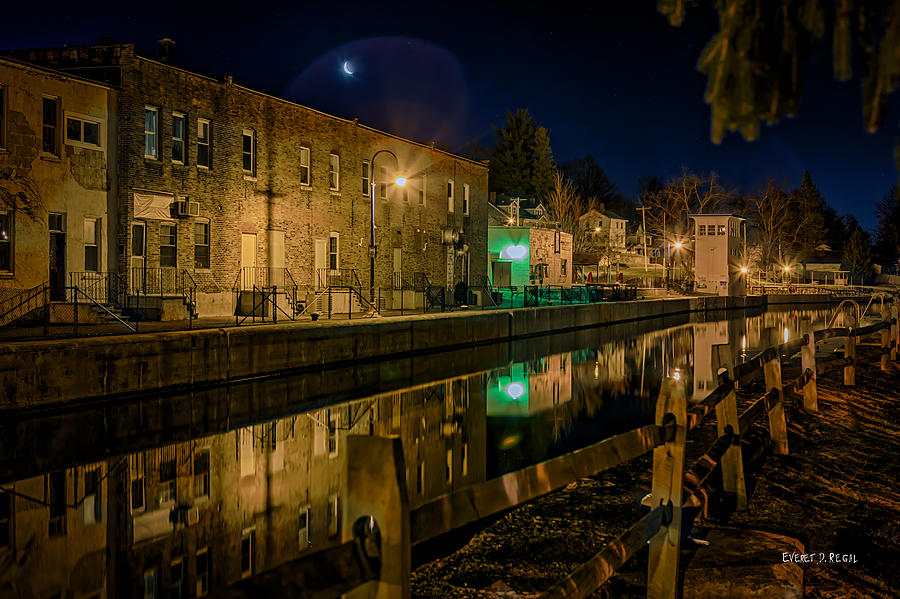 Phoenix Photograph - Moon Over Canal by Everet Regal