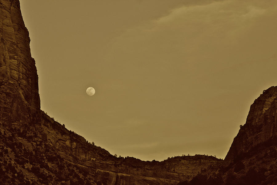 Moon Over Crag Utah Photograph by SC Heffner