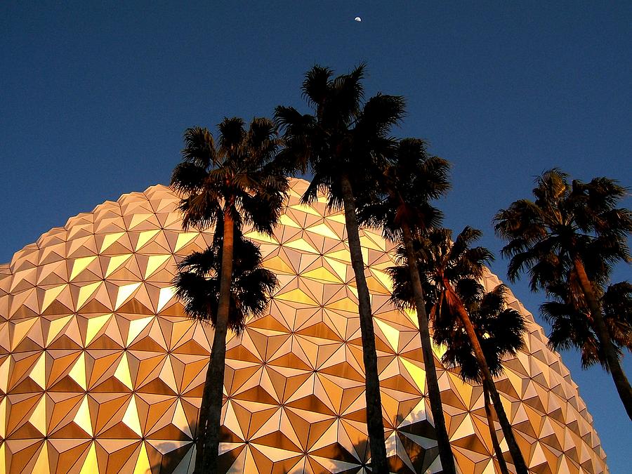 Moon over Epcot Photograph by Matt Johnson - Fine Art America