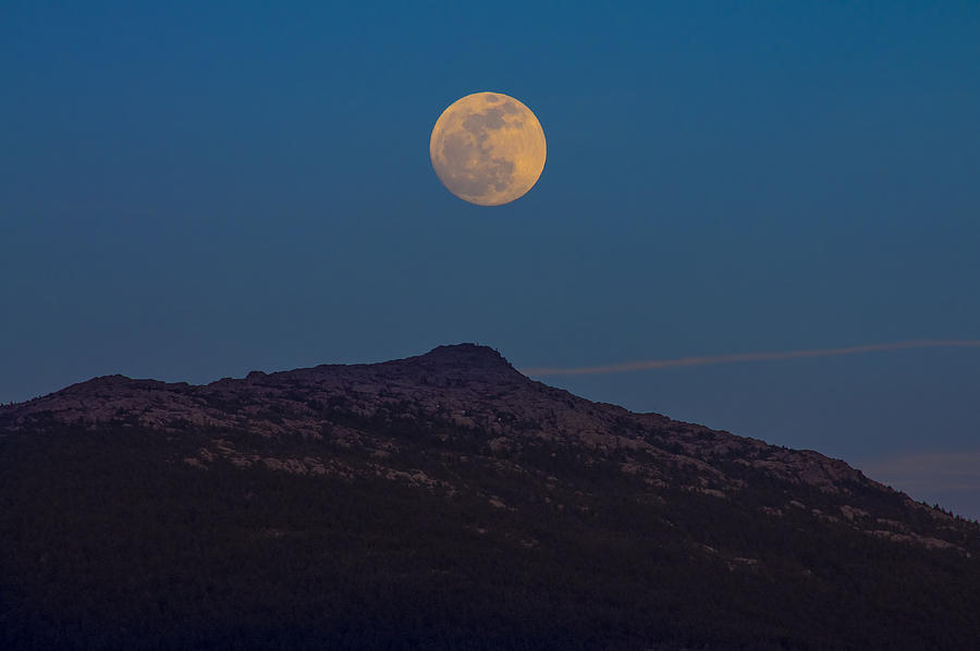 Moonrise Photograph - Moon over Monadnock by Tom Wilder
