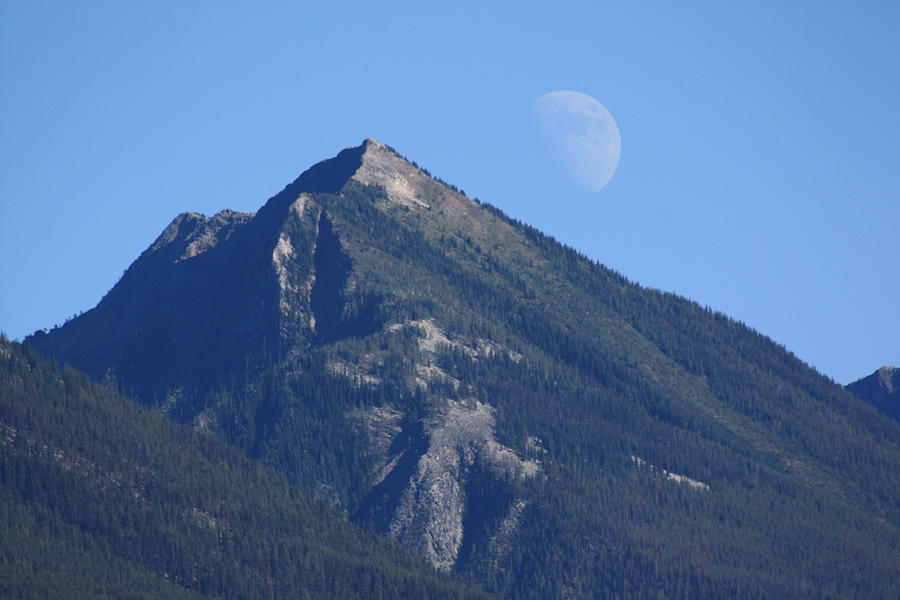Moon Over Mountain Photograph by Cathie Douglas