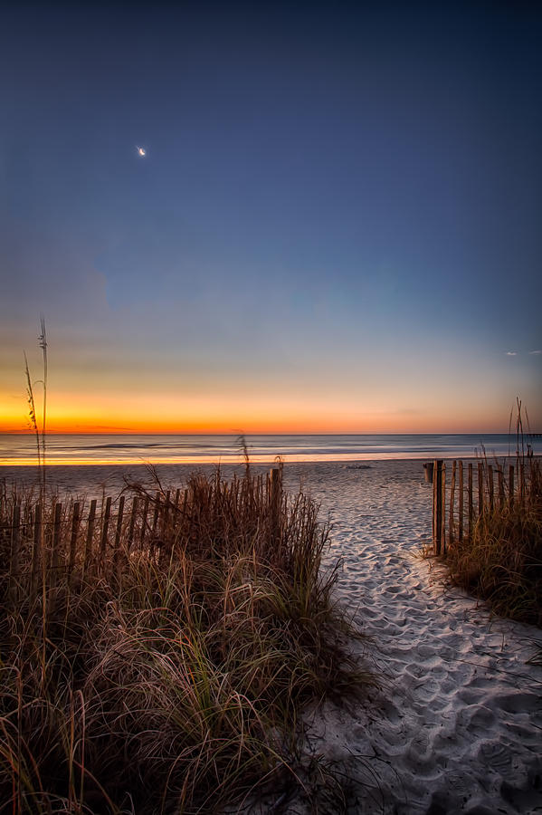 Beach Photograph - Moon Over Myrtle Beach by Joshua Minso