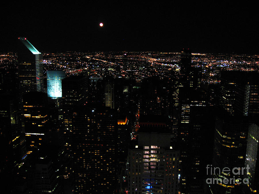 Moon over New York City Photograph by RicardMN Photography