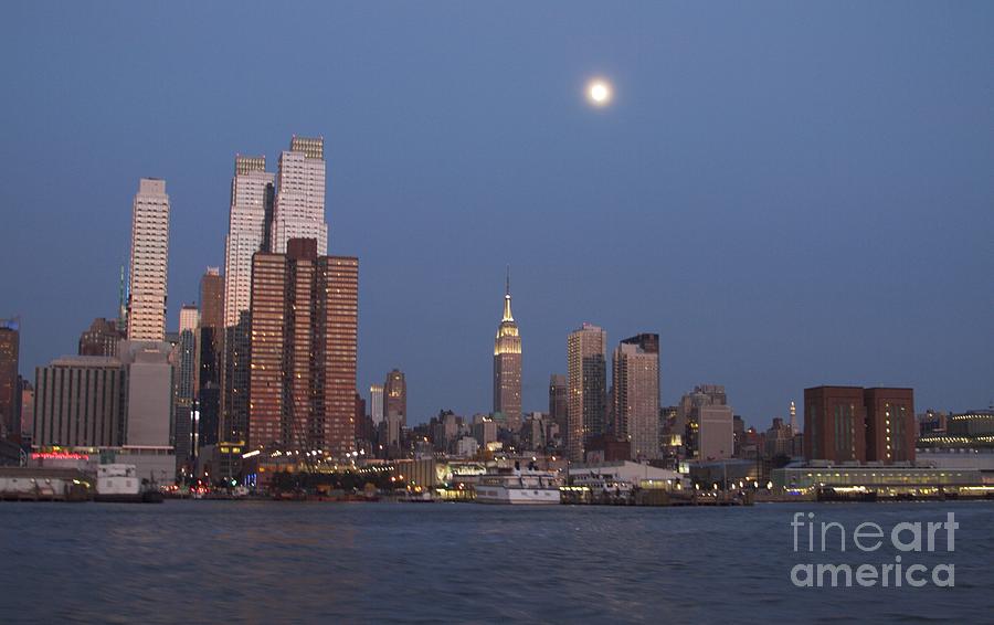 Moon Over New York Photograph by Sean Conklin