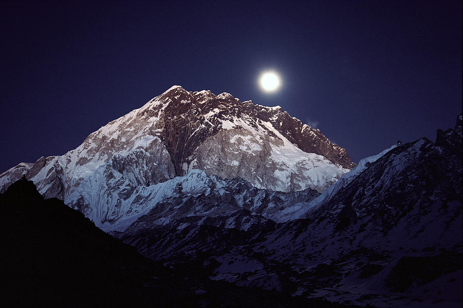 Moon Over Nuptse Nepal Photograph by Colin Monteath