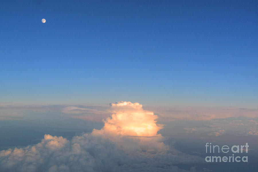 Moon Over Pink Clouds Photograph by Deborah Smolinske