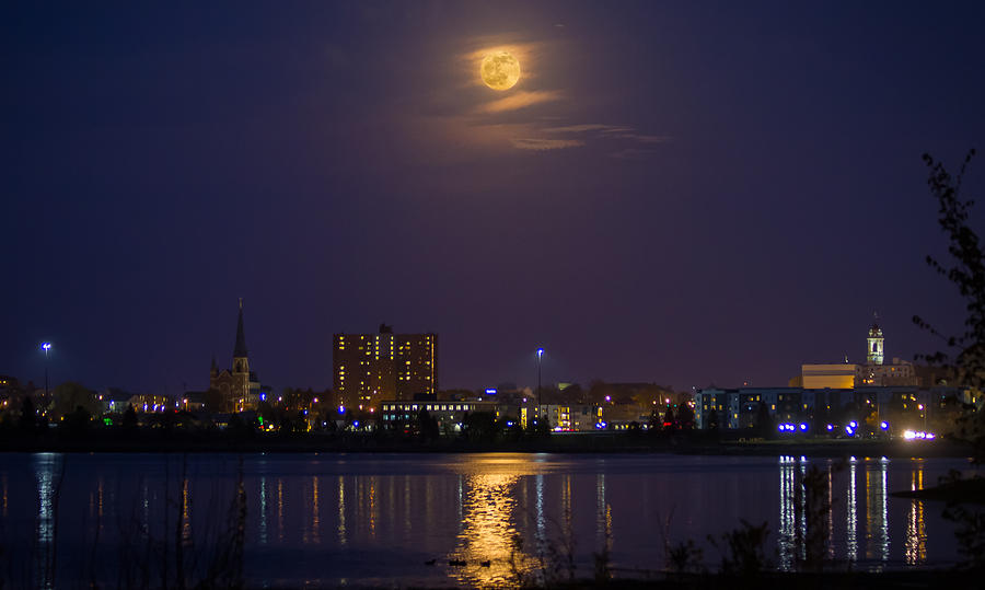 Moon Over Portland Maine Photograph By Kevin Travers - Fine Art America