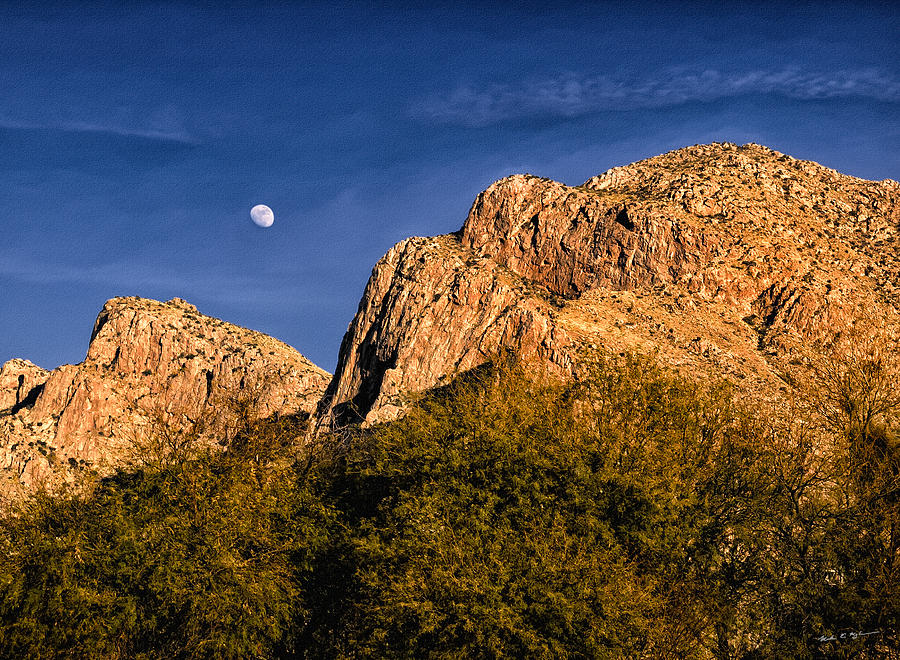 Nature Photograph - Moon Over Pusch Ridge No.02 by Mark Myhaver