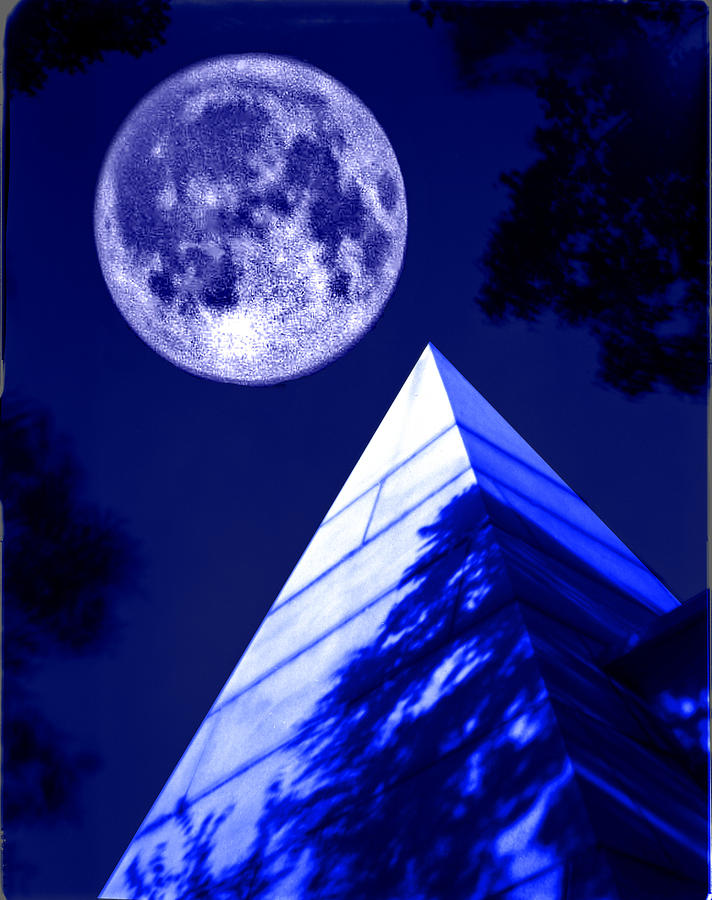 Moon Over Pyramid Photograph