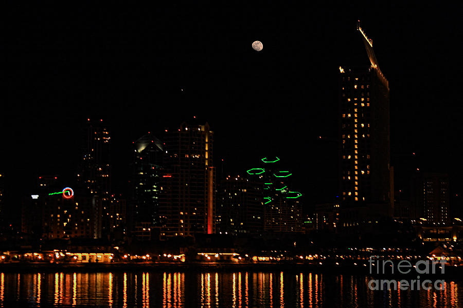 Moon over San Diego Photograph by Tommy Anderson