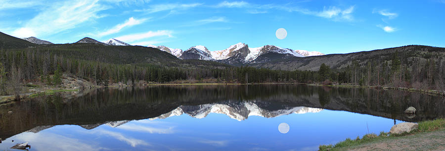 Rocky Mountain National Park Photograph - Moon Over Sprague Lake by Shane Bechler