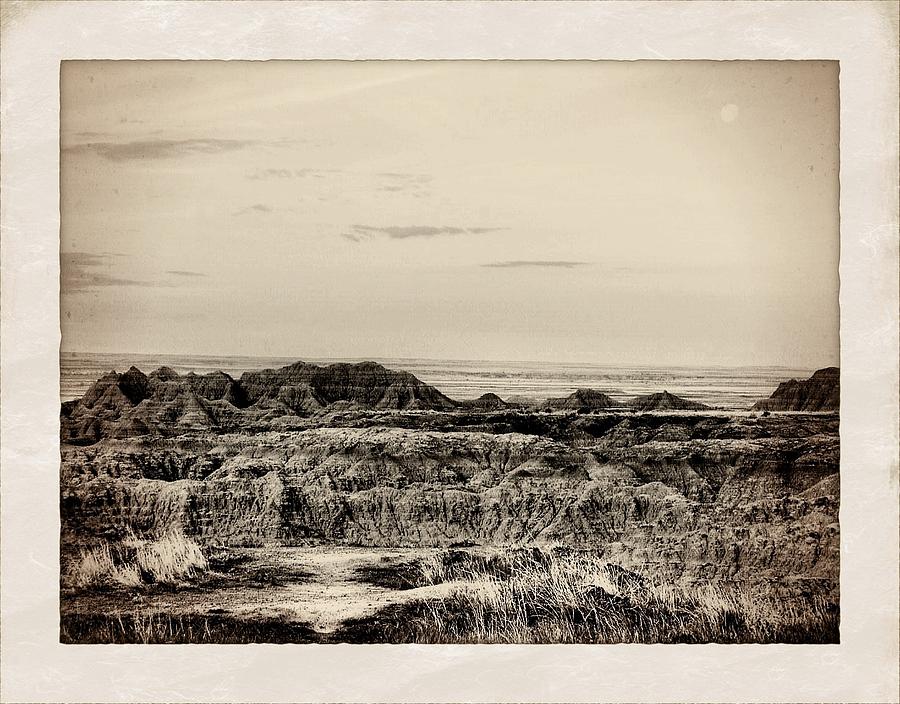 Nature Photograph - Moon Over The Badlands by Jim Cortez