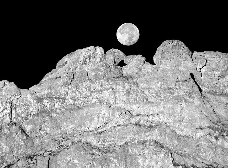 Moonset Behind The Kissing Camels Rock Formation  Photograph by Bijan Pirnia