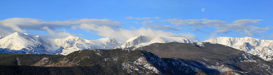 Moon Over The Rockies - Panorama Photograph by Shane Bechler