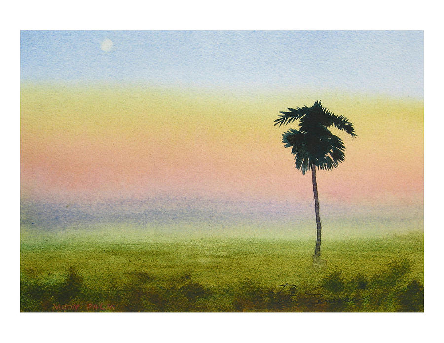 Moon Palm Painting by Peter Senesac