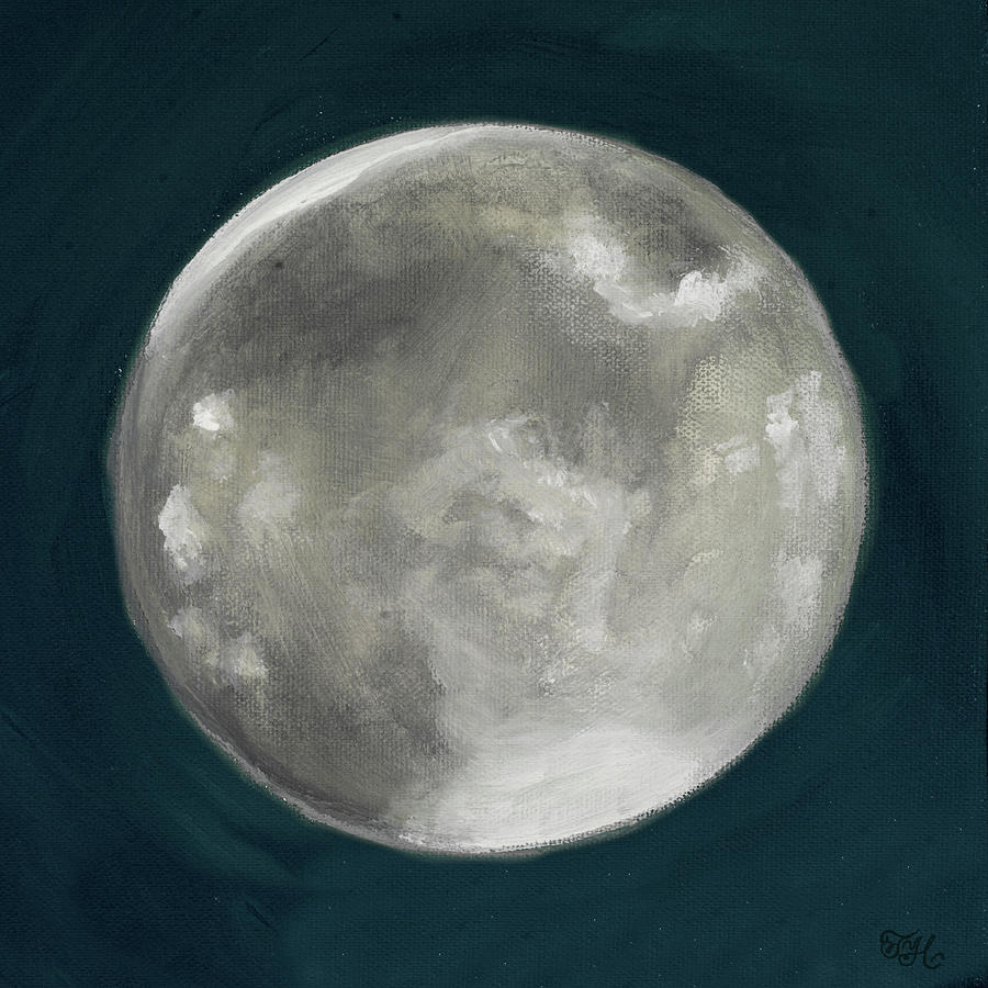 Moon Painting - Moon Phase I by Tiffany Hakimipour