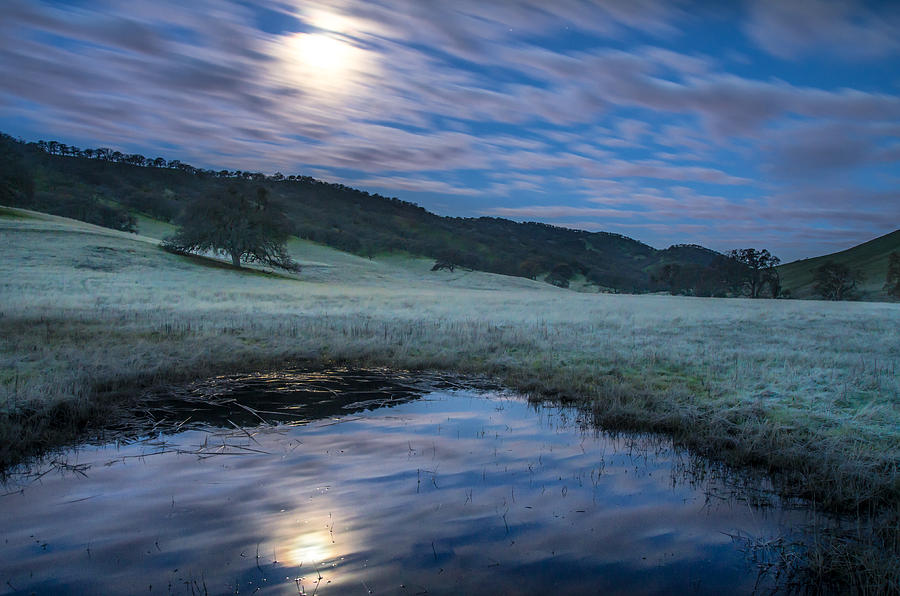 Moon Reflection Before Sunrise Photograph by Marc Crumpler