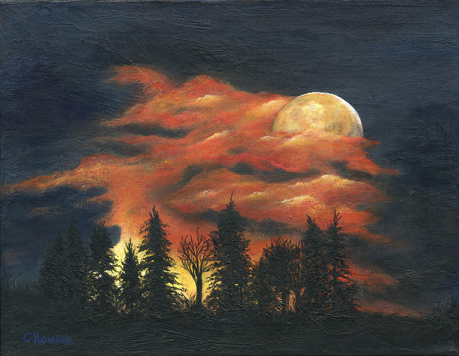 Tree Painting - Moon Rise Love Song by Catherine Howard