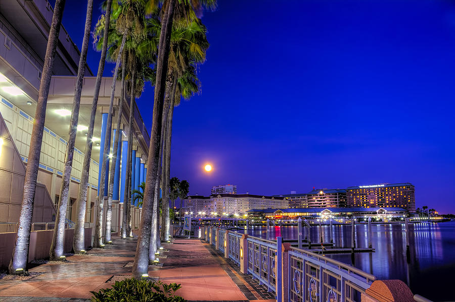 Moon Rise over Harbor Island Photograph by Marvin Spates