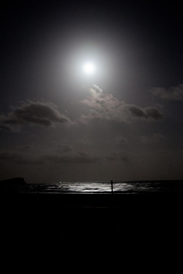 Moon Rise over ocean Photograph by Carole Hinding