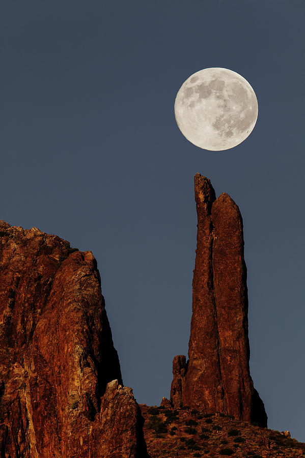 Moon Rise Over Praying Hands Formation Photograph by Adam Jones