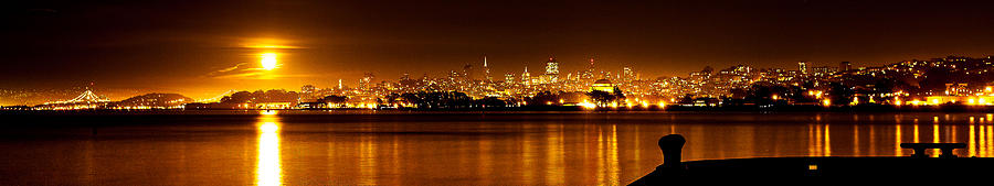 Moon Rise over San Fran Photograph by Steven Reed