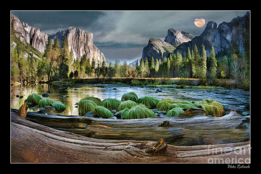 Moon Rise Over Yosemite Peaceful River Photograph by Blake Richards