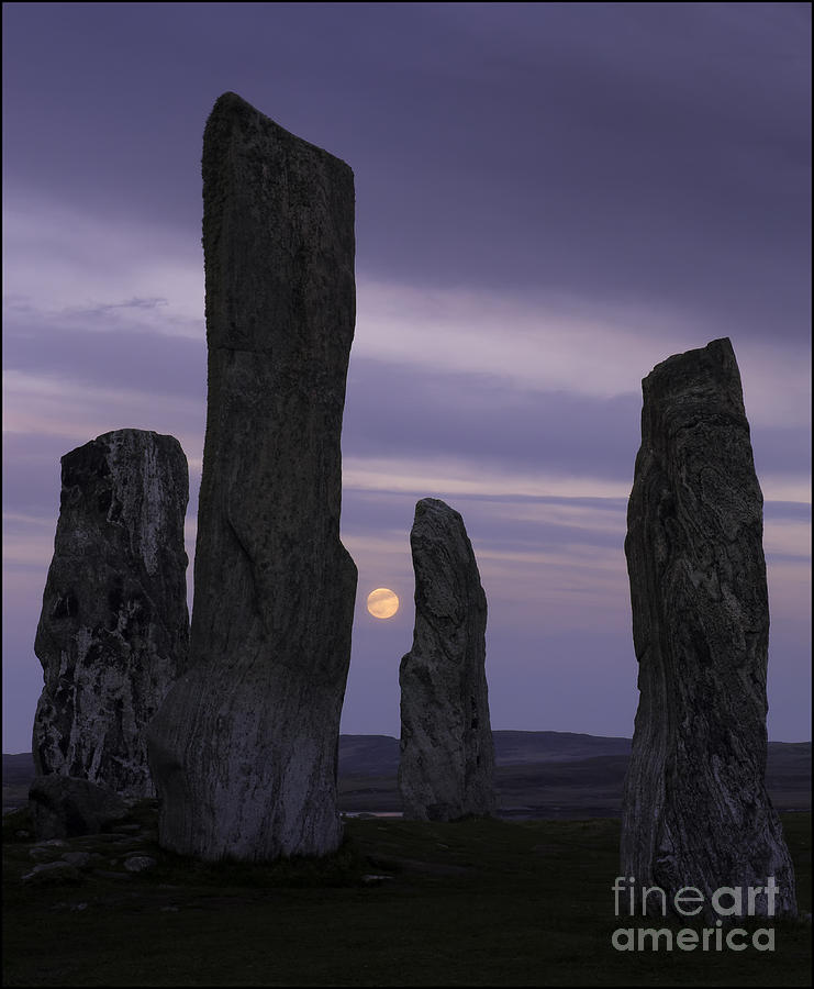 Moon Rising Behind Callanish Stone Circle No2 by George Hodlin Moon Rising Behind Callanish Stone Circle No2 by George Hodlin
