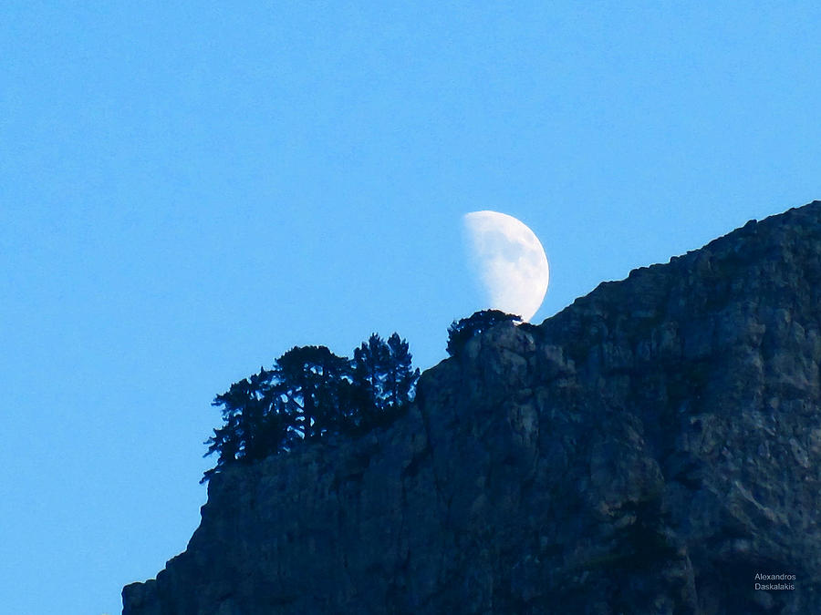 Moon Rising from the Mountain Photograph by Alexandros Daskalakis
