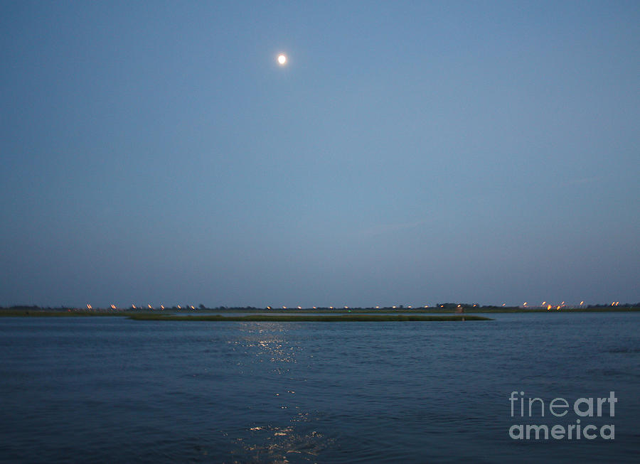 Moon Rising Over Freeport Photograph by John Telfer