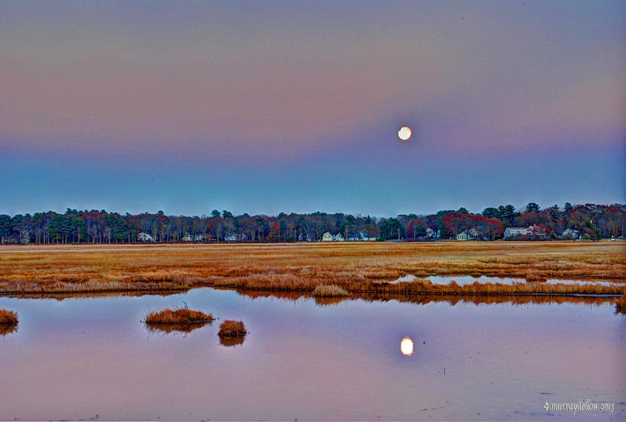 Moon Rising Over The Marsh Digital Art by Murray Dellow - Pixels