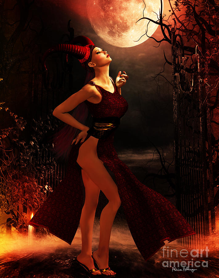Fantasy Digital Art - Moon Ritual by Alicia Hollinger