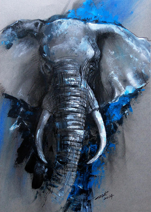 Elephant Drawing - Moon river by Arti Chauhan
