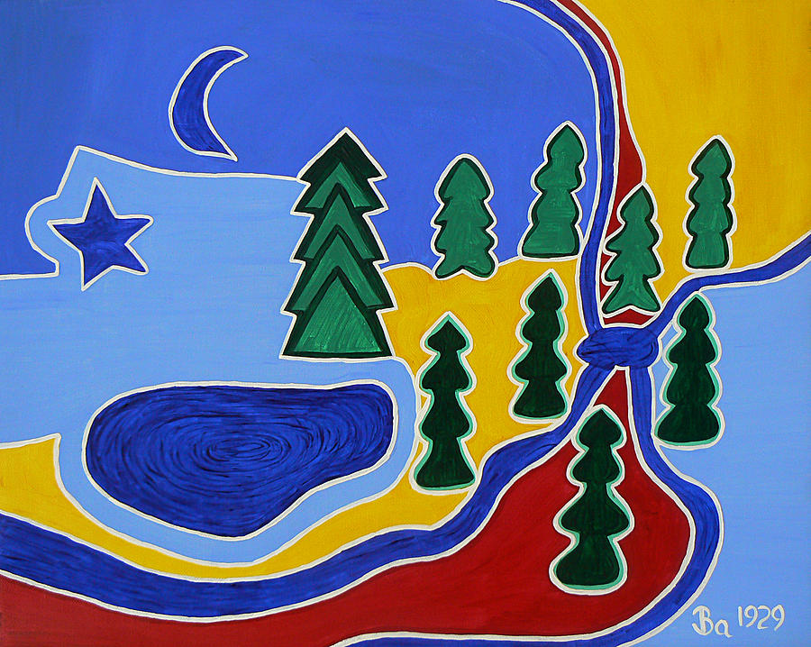 Moon River Tyes Painting by Barbara St Jean