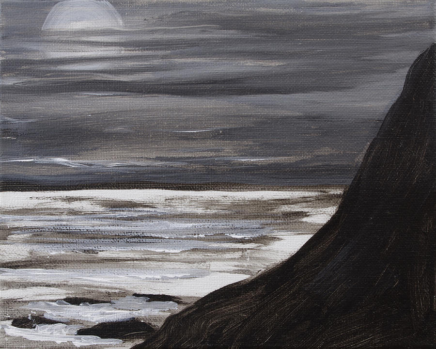 Abstract Painting - Moon Setting Over Big Sur by David Seacord