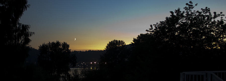Sunset Photograph - August Crescent Moon by Stefan Kaertner