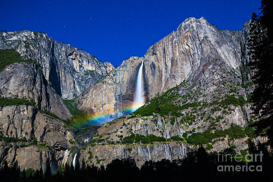 Yosemite National Park Photograph - Moonbow Over The Yosemite Falls by Mimi Ditchie
