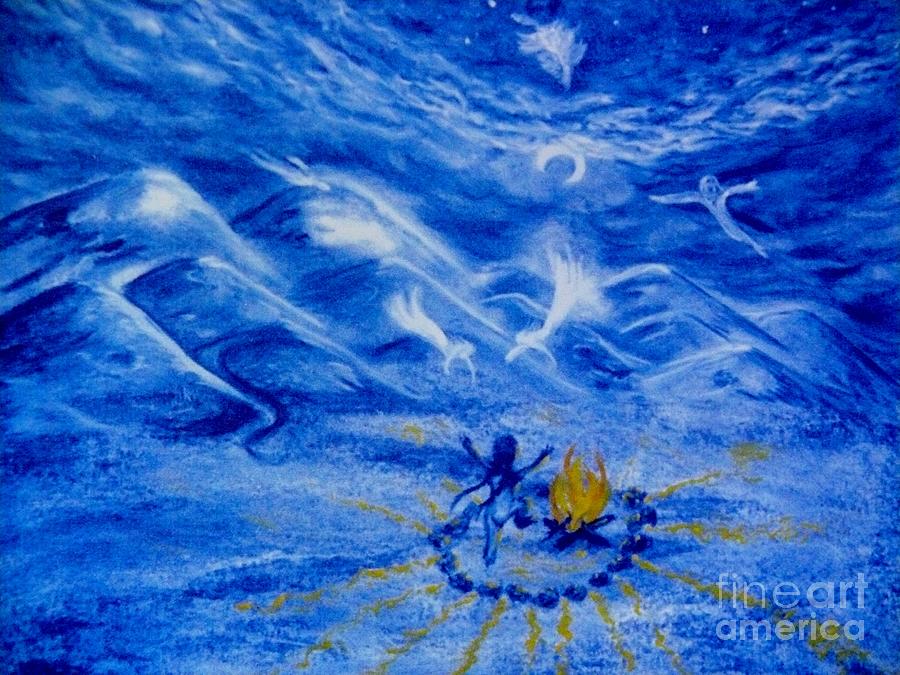 Moonchild Painting - Moonchilds Dance - Detail by Jacquelyn Roberts