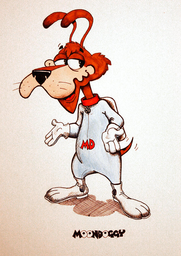 MoonDoggy Drawing by William Gambill
