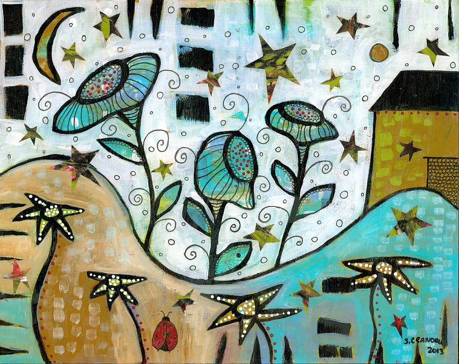 Flower Mixed Media - Moonflowers by Shannon Crandall