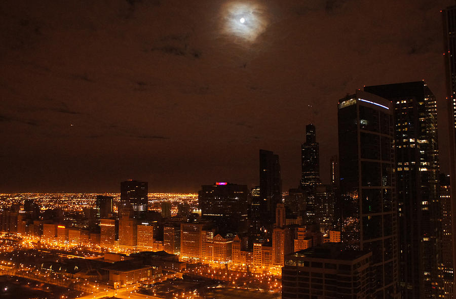 Chicago Photograph - Moonful Chicago by Gregory Lafferty