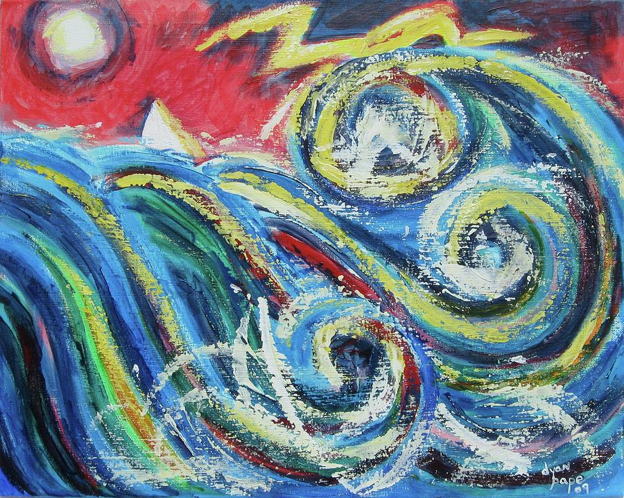 Primary Colors Painting - Moonlight and Chaos by Diane Pape