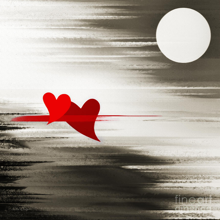 Moonlight And In Love Digital Art by Andee Design