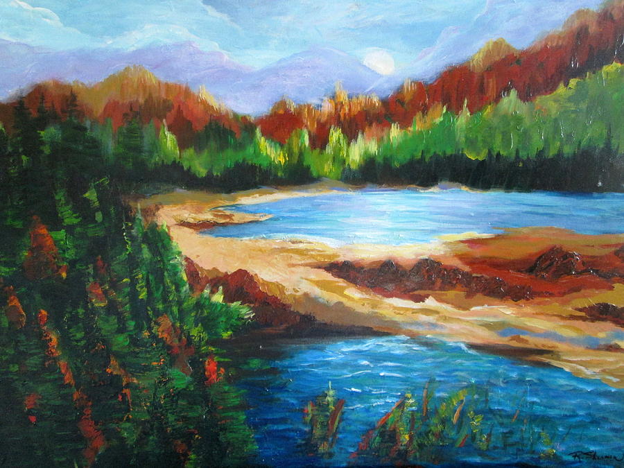Moonlight at the Cove Painting by Rosie Sherman
