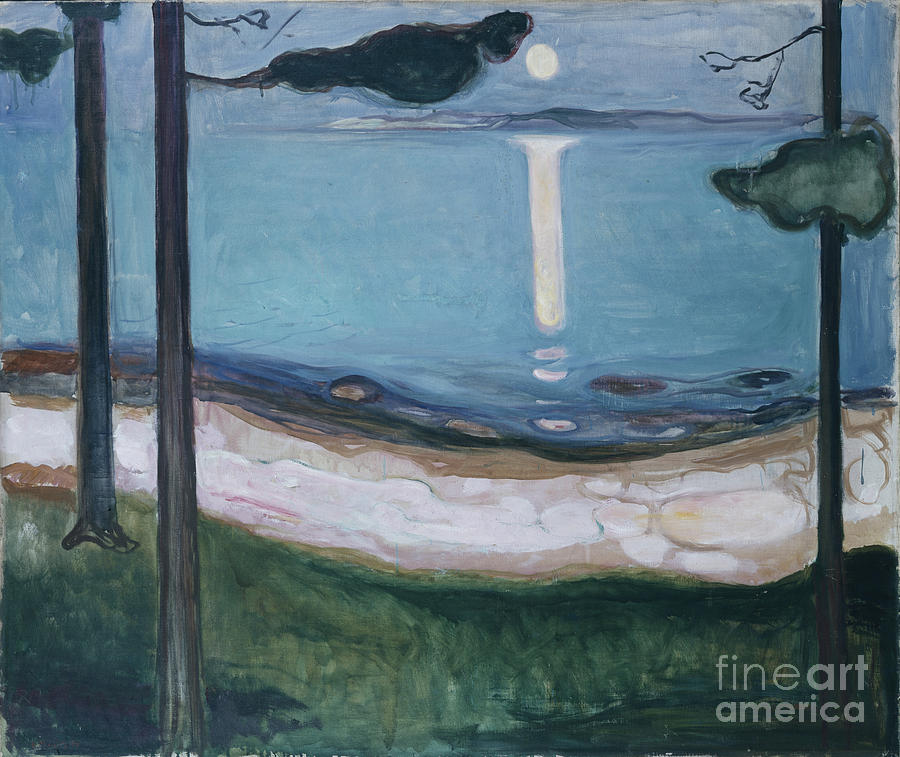 Moonlight Painting by Edvard Munch