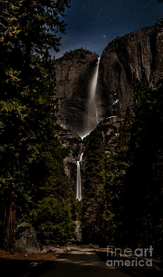 Yosemite National Park Photograph - Moonlight falls by Charles Garcia